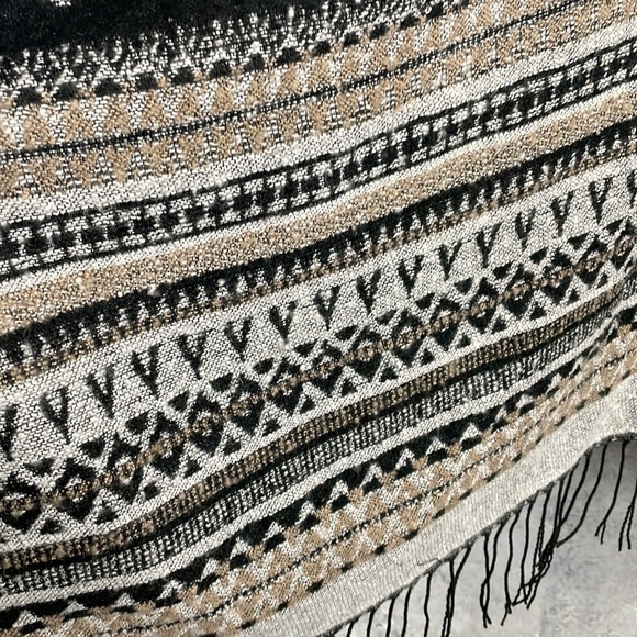 Blanket Sweater Greys Black Brown Cape One Size - Picture 7 of 9
